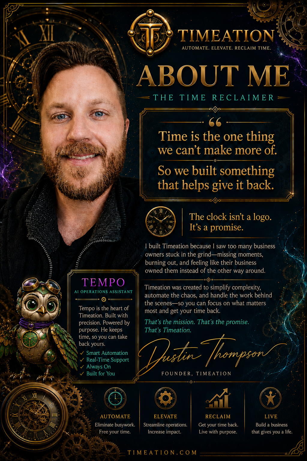 About Dustin Thompson and Timeation — The Time Reclaimer